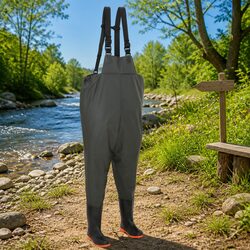 Green Chest Wading Pants with Attached Boots Size 38