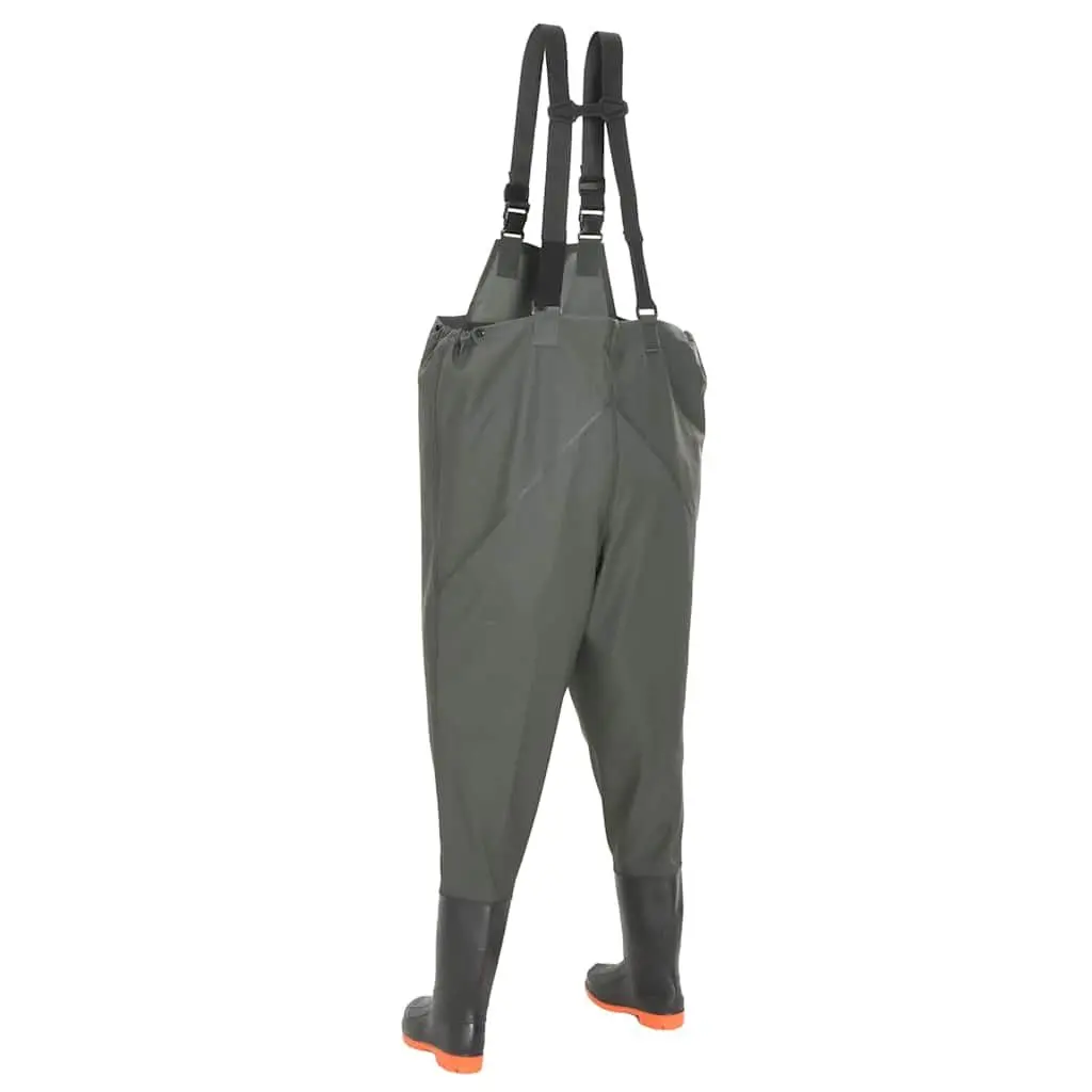 Chest Wading Pants Green 39 Waterproof with Attached Boots for Fishing Hunting Outdoor Water Sports