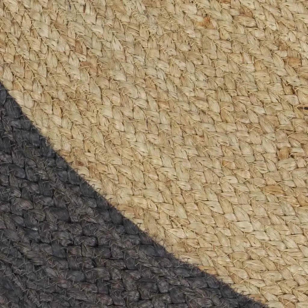 Handmade Jute Area Rug Grey 150 cm Braided Carpet