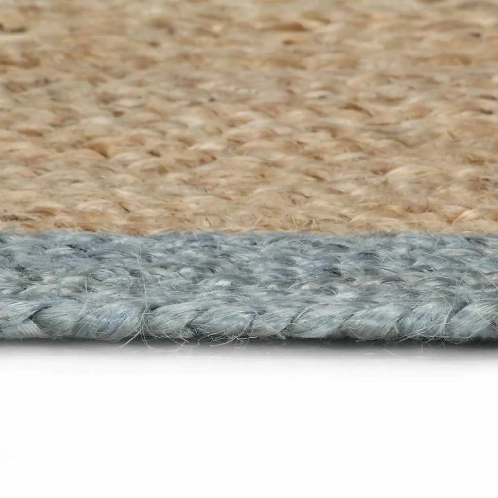 Handmade Jute Rug with Olive Green Border