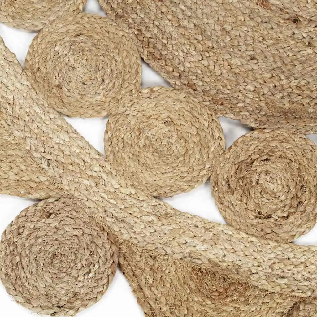 Braided Jute Area Rug Brown 90cm Handmade Natural Fibre Floor Carpet