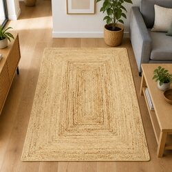 Handwoven Jute Area Rug: Simple Yet Elegant 80x160 cm