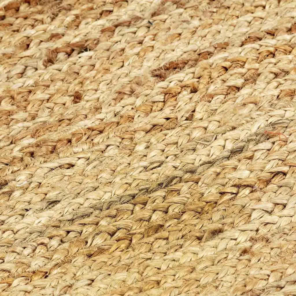 Handmade Braided Jute Area Rug Natural Brown 120x180 cm Home Decor Carpet