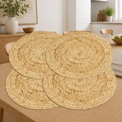 Handwoven Jute Placemats, Unique Set of 4