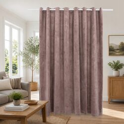 Blackout Velvet Curtain with Metal Rings Pink Home Living Room Bedroom Window