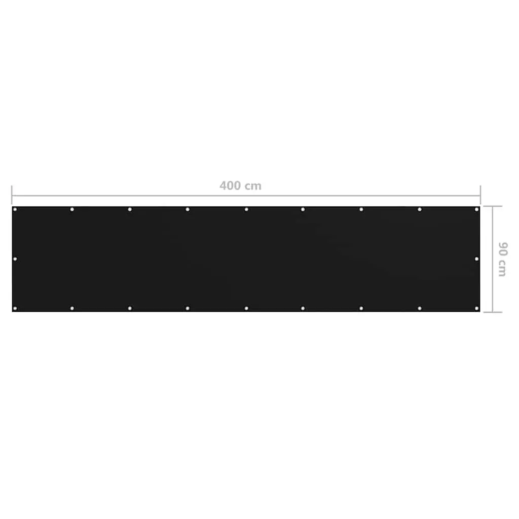 Balcony Screen Black 90x400 cm Windproof Waterproof Oxford Fabric