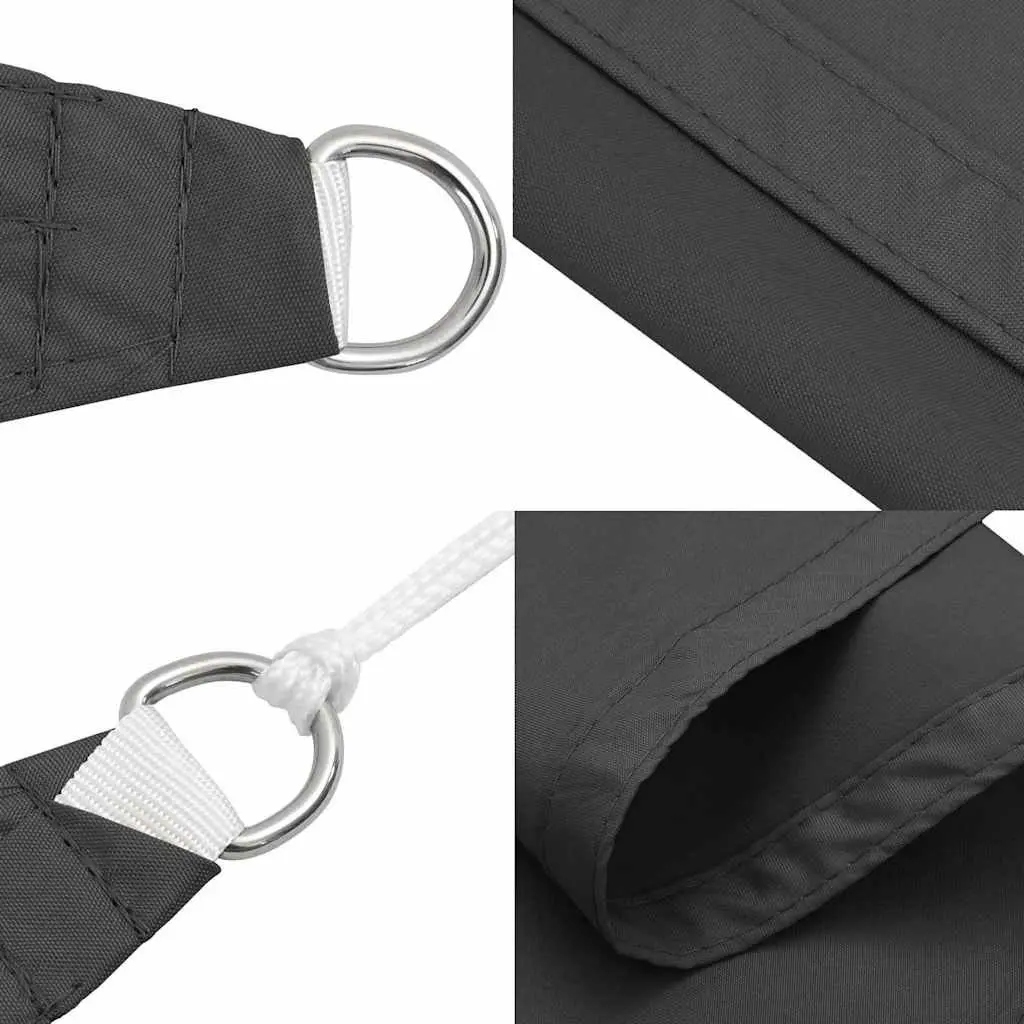Rectangular Sunshade Sail Anthracite 3x4 m UV and Mould Resistant Oxford Fabric