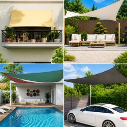 Rectangular Sunshade Sail 2x2.5m White Outdoor Garden Patio Shade Cloth