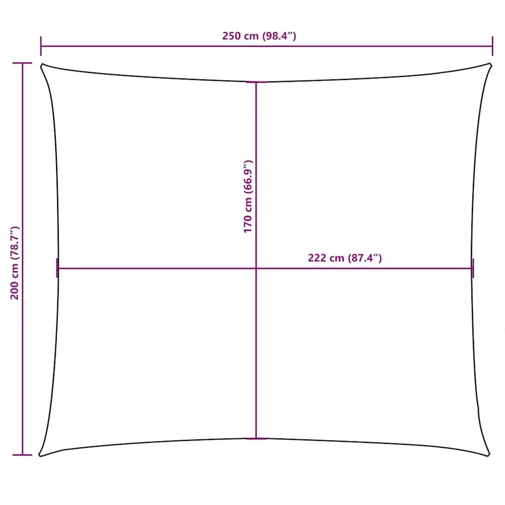Rectangular Sunshade Sail White 2x2.5m Mould and UV Resistant Outdoor Garden Patio Shade Cloth