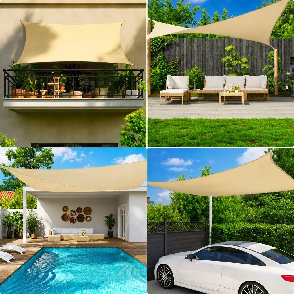 Rectangular Sunshade Sail White 2.5x5m PU Coated Oxford Fabric UV and Mould Resistant
