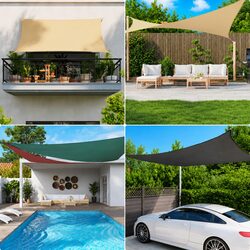 Rectangular Sunshade Sail 3x4.5m Outdoor Garden Patio Shade Cloth White
