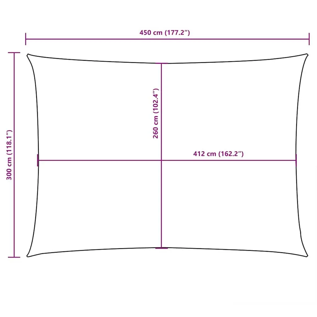 Rectangular Sunshade Sail White 3x4.5m PU Coated Oxford Fabric Mould and UV Resistant