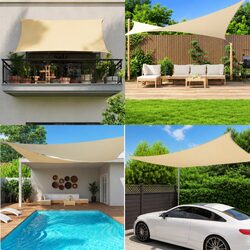 Rectangular Sunshade Sail 3x6 m White Outdoor Garden Patio Terrace Rain