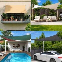 Rectangular Sunshade Sail 4x7 m White Oxford Outdoor Garden Patio Shade Canopy
