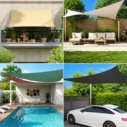 Black Rectangular Sunshade Sail 2.5m x 3m