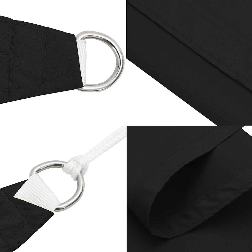 Rectangular Sunshade Sail Black 2.5 x 3.5 m UV Protection Mould Resistant PU Coated Oxford Fabric