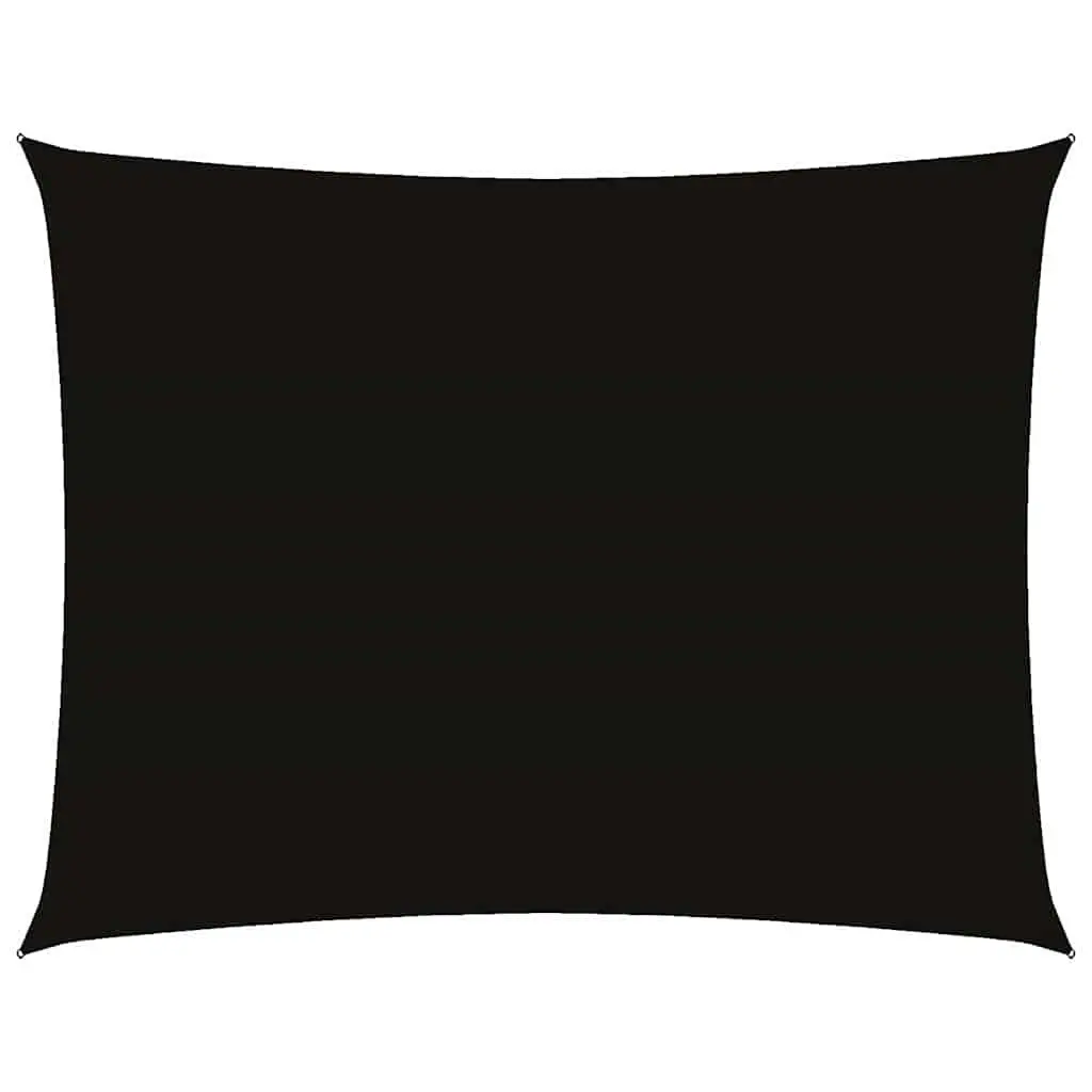 Rectangular Shade Sail Black 4x5m UV Resistant PU Coated Fabric Outdoor Garden Patio Cover