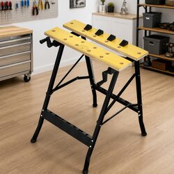 Compact Yellow Workbench: Foldable and Efficient