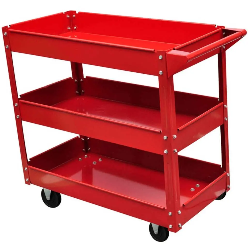 Workshop Tool Trolley Multicolour 3 Shelf 100kg Capacity