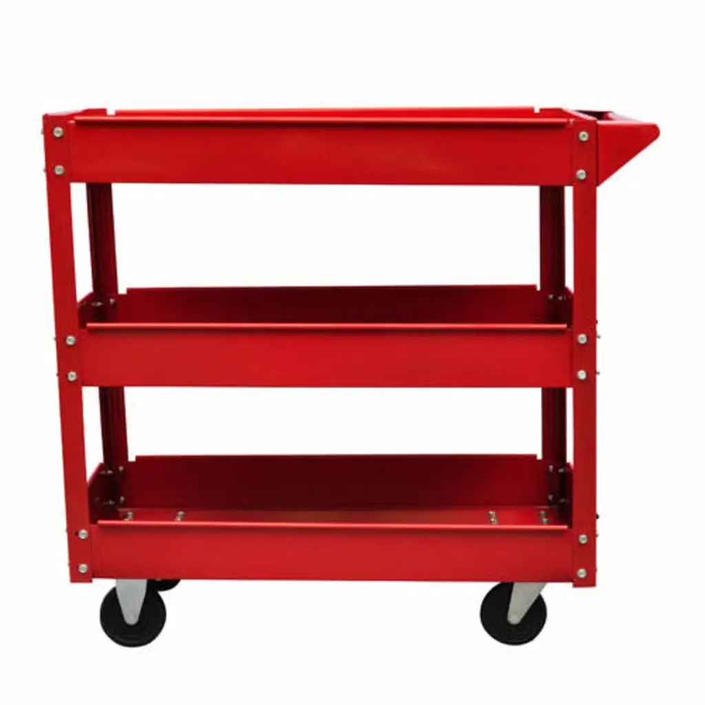 Workshop Tool Trolley Multicolour 3 Shelves Swivel Wheels