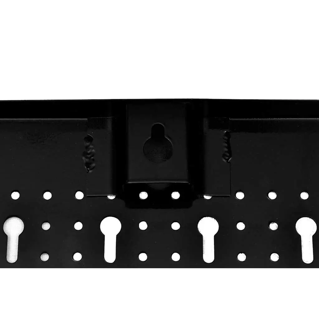 Tool Holder Pegboard Black 3 Panels Organiser with 18 Hooks