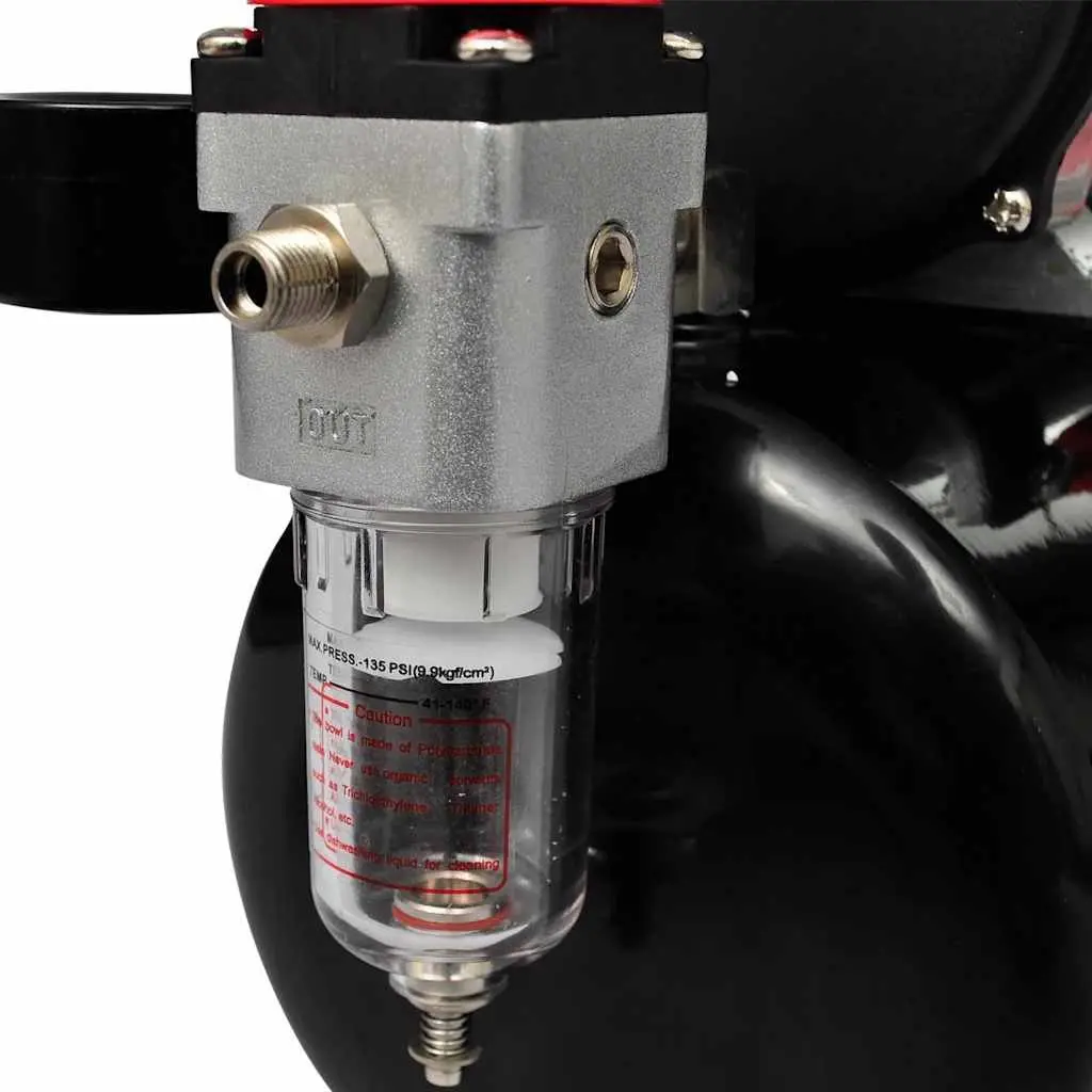 Airbrush Compressor Set Black Mini Piston Tank with 2 Spray Guns Adjustable Air Pressure Low Noise Operation