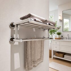 Stainless Steel Wall Mounted Towel Rack 6 Tubes Bathroom Holder Organiser