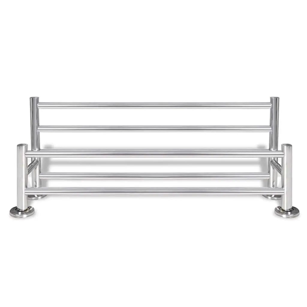 Stainless Steel Towel Rack Silver Wall Mounted 6 Tubes Bathroom Organiser