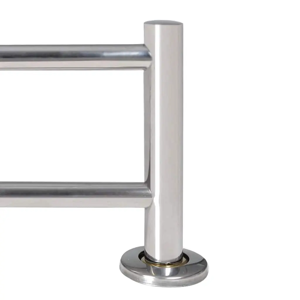 Wall Mounted Towel Rack Silver Stainless Steel 2 Tubes Durable Bathroom Storage Bar