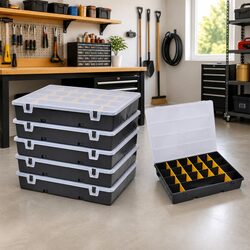 Storage Box Set of 6 with 21 Compartments Each