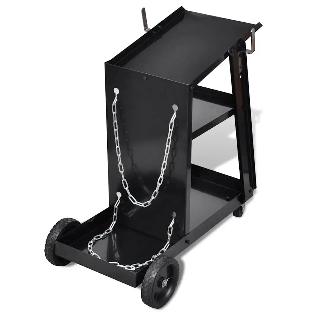 Welding Cart Trolley Green 3 Shelf Steel Construction Workshop Storage Organiser