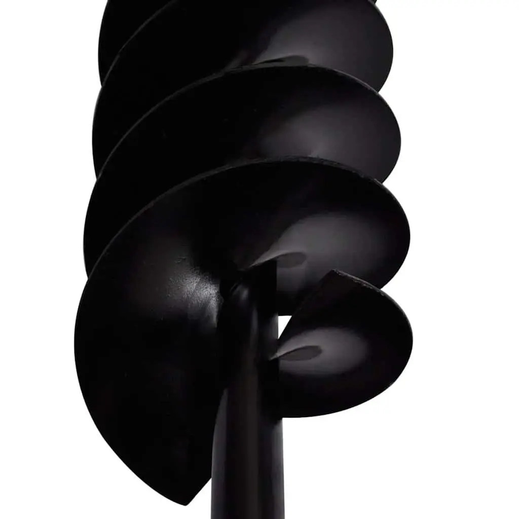 Ground Drill Auger Bit Black 100mm Double Spiral Handle Steel Soil Digging Planting