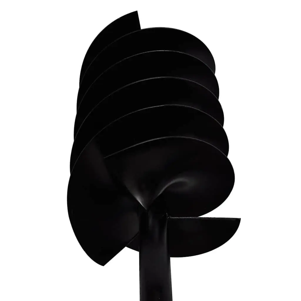 Ground Drill Auger Bit Black 150mm Three Spirals Handle Soil Aeration Digging Tool