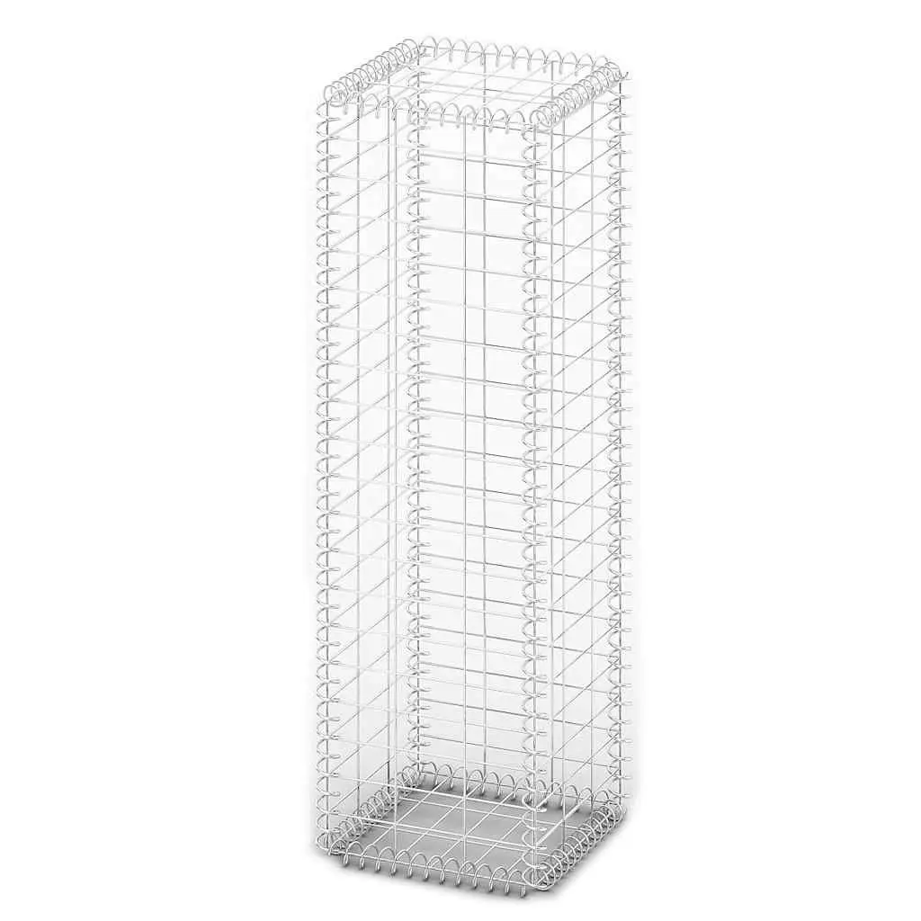 Gabion Basket Silver 100x30x30cm Galvanised Steel Mesh with Lids for Landscape Construction and Retaining Walls