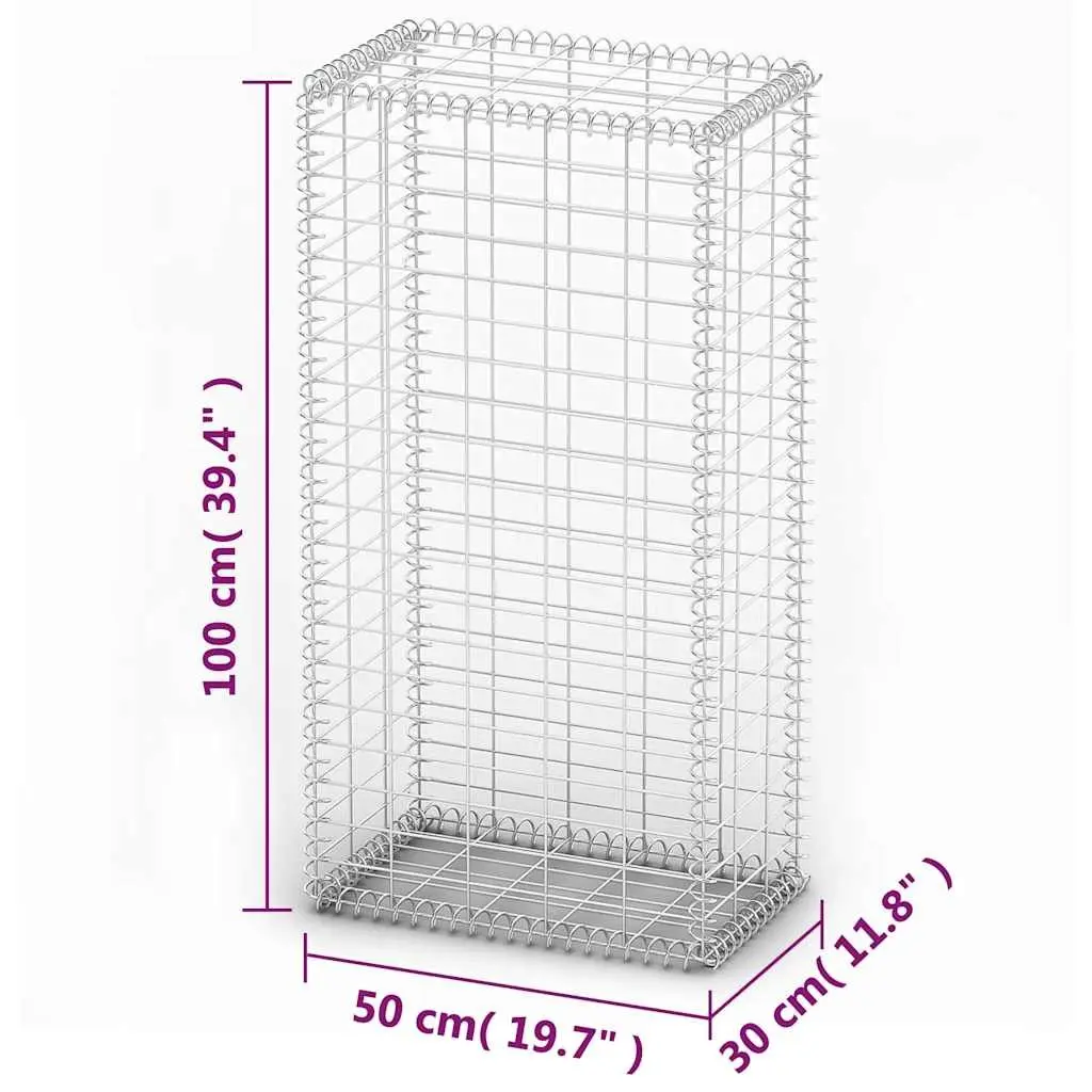 Gabion Basket with Lids Galvanised Steel Wire Mesh Retaining Wall Garden Fencing