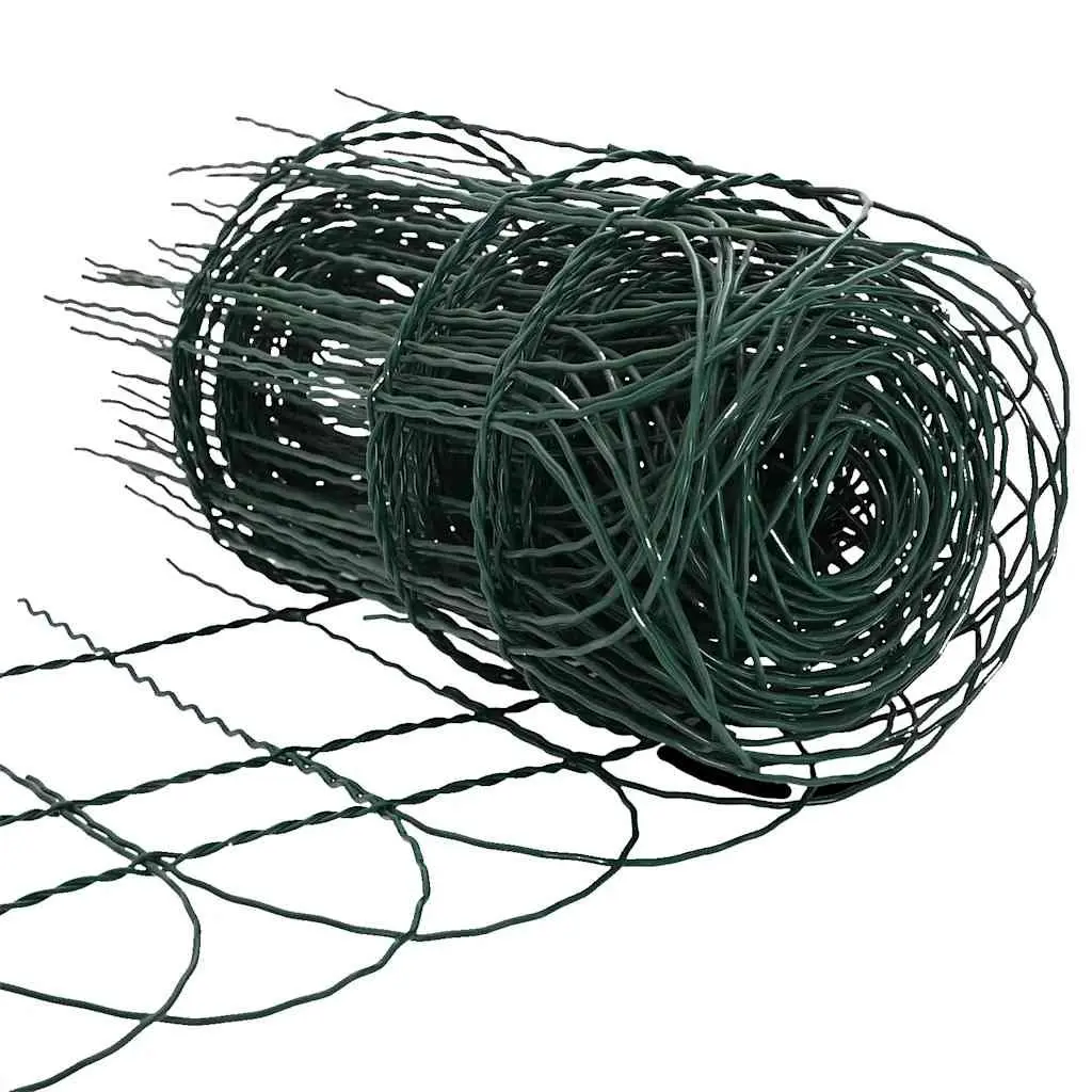 Garden Border Fence Green 25m Powder-coated Iron Outdoor Edging Lawn Protection