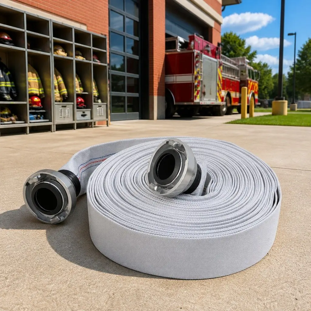 Fire Hose Flat Hose 30m 2 Inch C-Storz Couplings Weather Resistant Smooth PVC Lining
