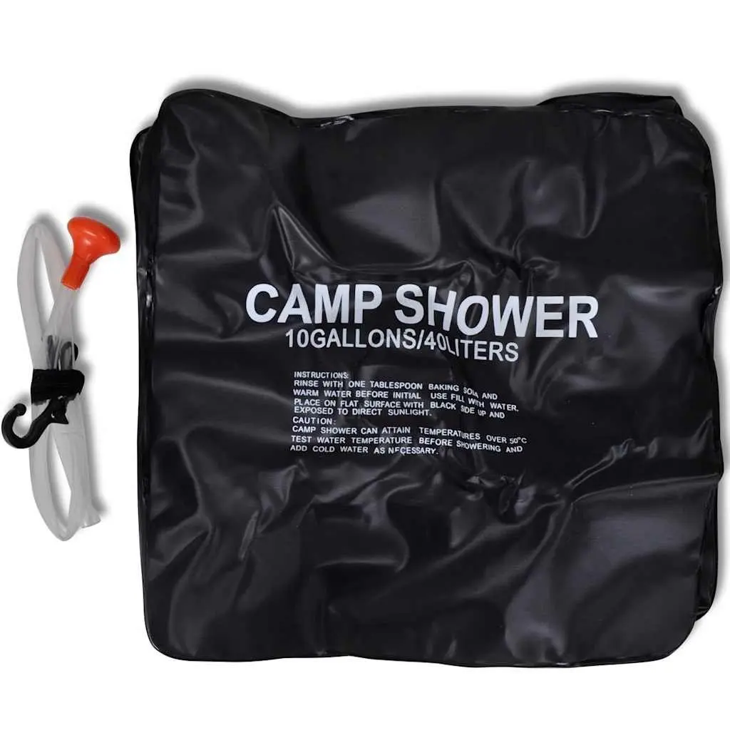 Solar Camp Shower 40L Outdoor Bath Portable Camping Hiking Water Bag Black