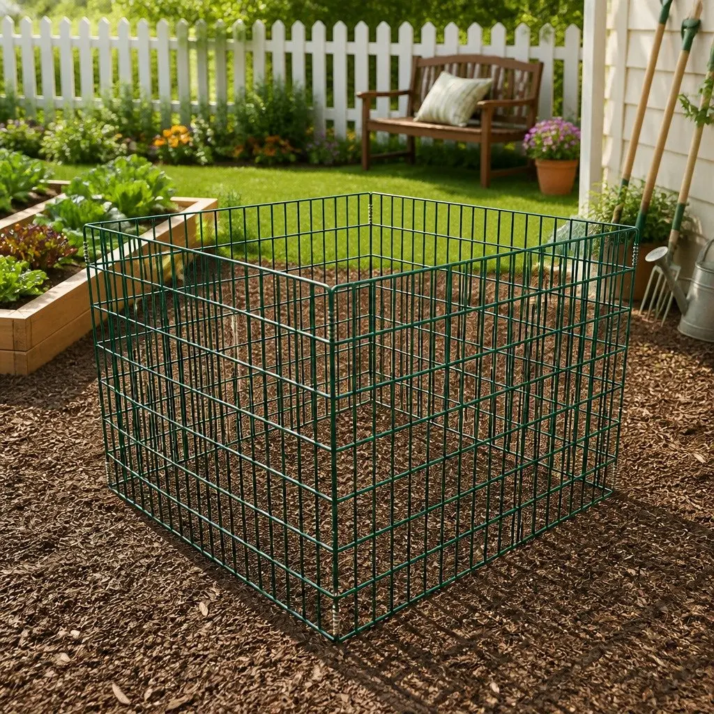 Garden Composter Green 100x100x70cm Lightweight Powder-coated Outdoor Waste Bin