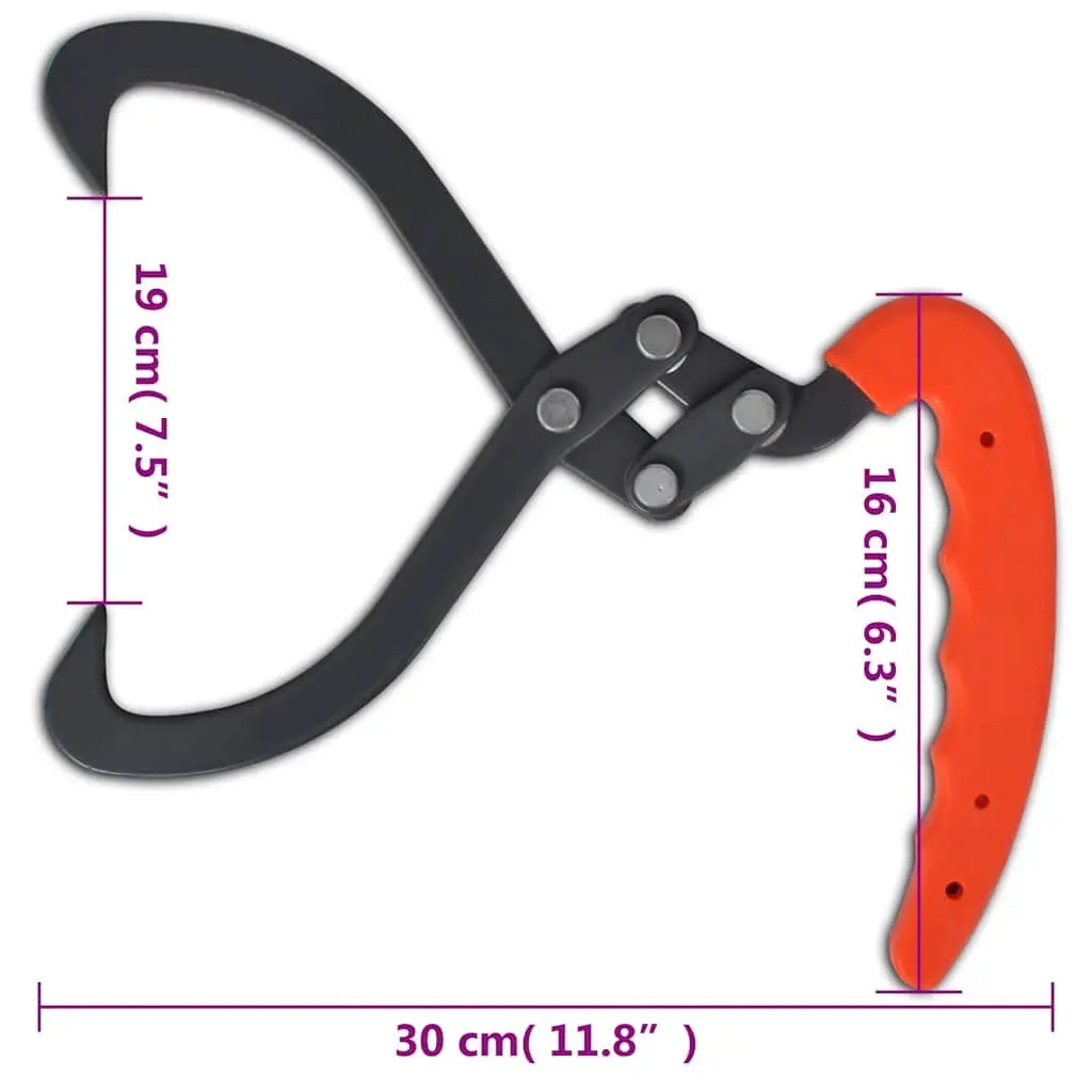 Log Tongs Silver Ergonomic Handle Sharp Hooks 4 Piece Wood Lifting Tool