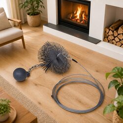 25cm Round Chimney Cleaning Brush with Eyelet Attachments