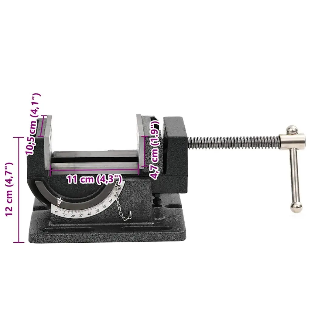 110mm Manual Tilting Drill Press Vice for Precision