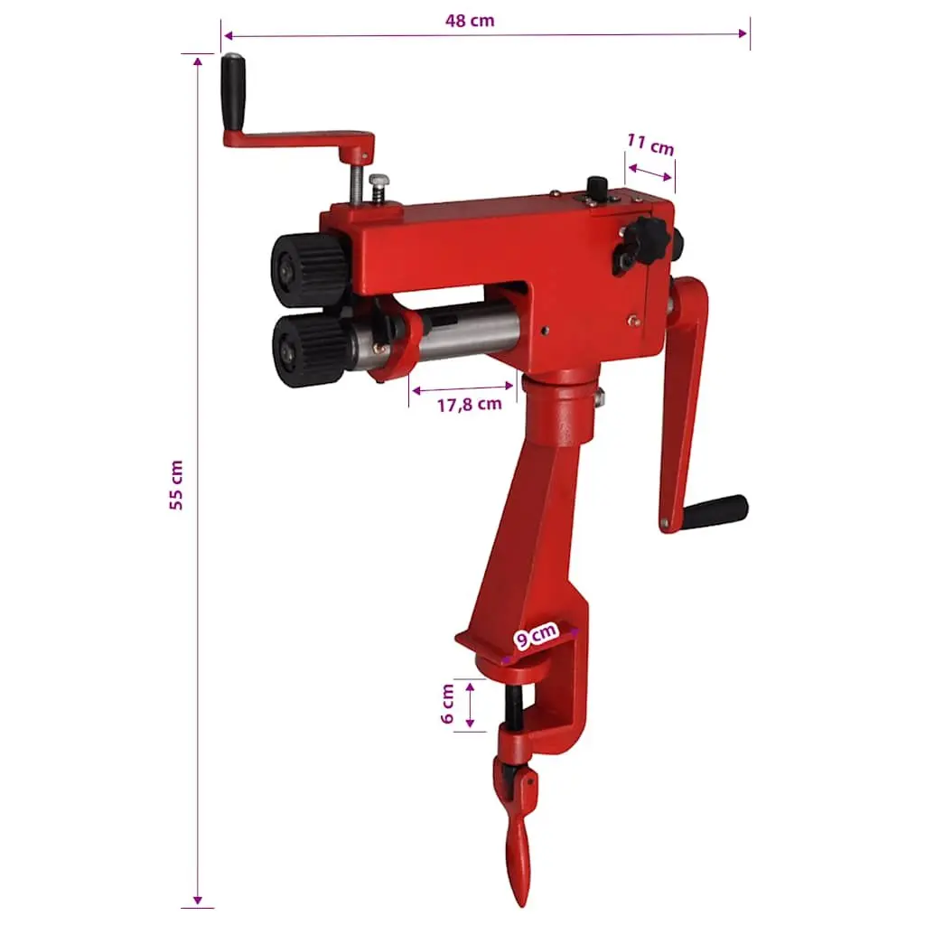 Manual Tube Beading Machine Cast Iron Workshop Garage Portable Bender Tool
