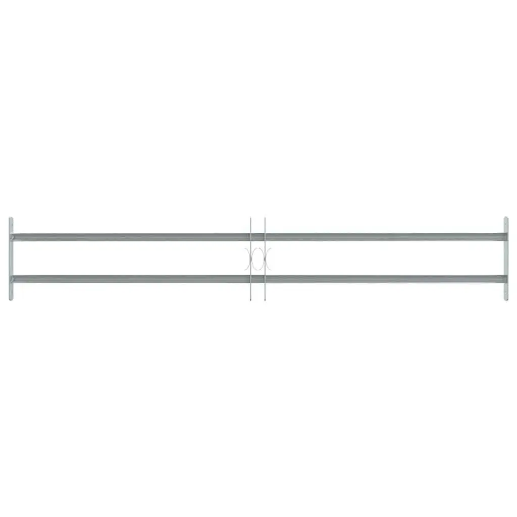 Adjustable Window Security Grille Silver 2 Crossbars 1000-1500mm Protection