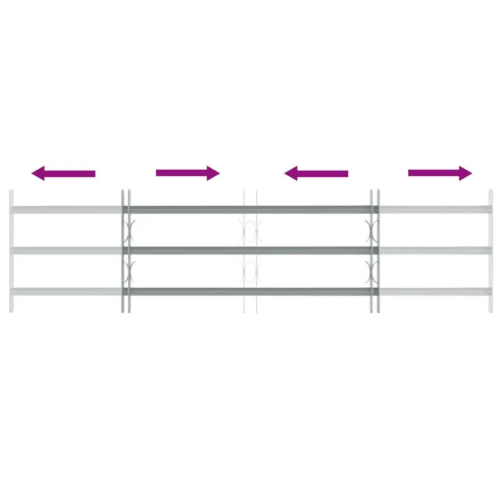 Silver Adjustable Security Grille for Windows