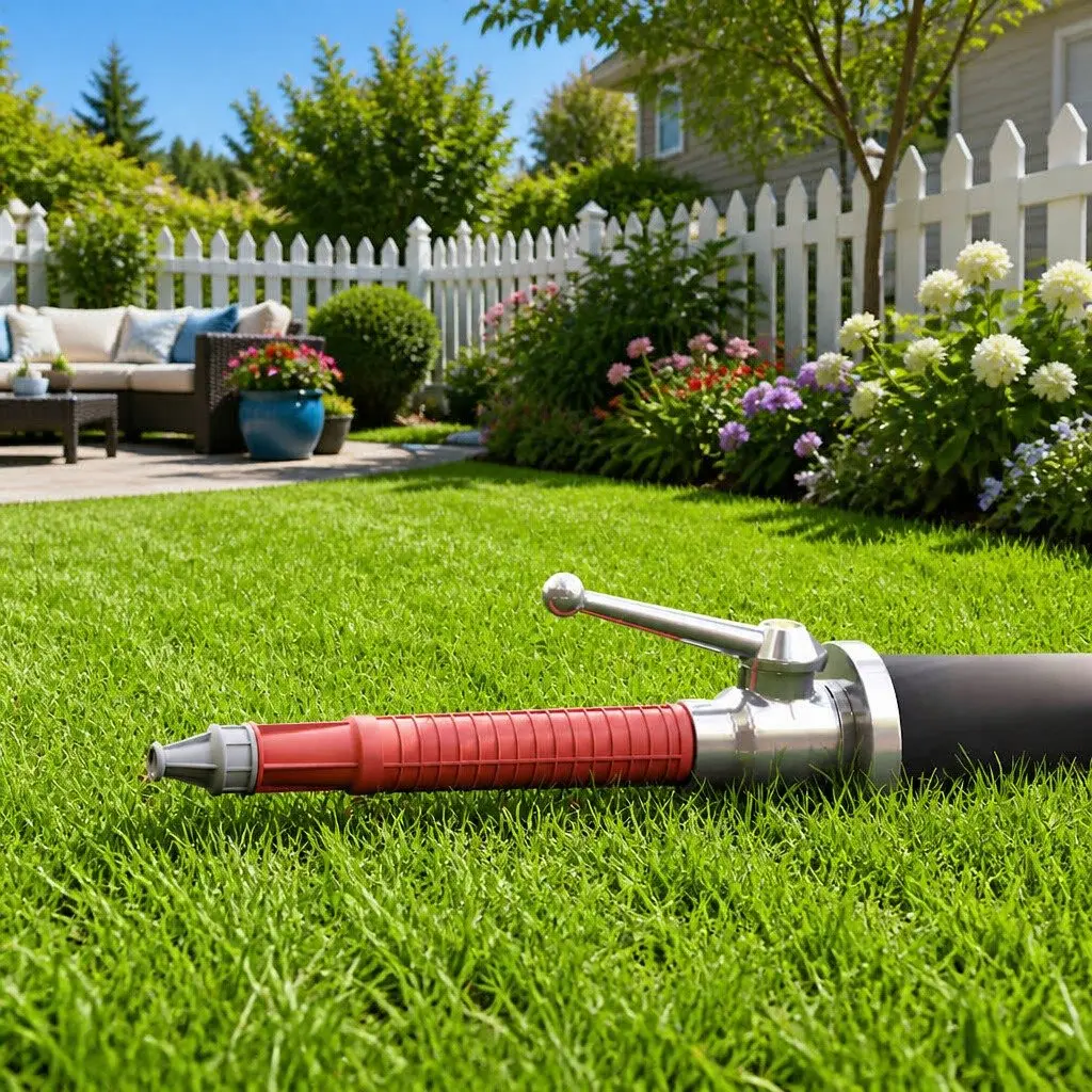 Fire Hose Nozzle Aluminium Plastic 50mm C Coupling Adjustable Water Control for Garden Workshop Emergency Use