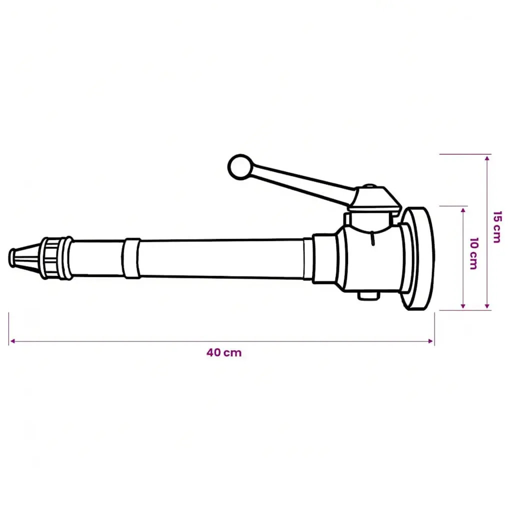 Fire Hose Nozzle Aluminium Plastic 50mm C Coupling Adjustable Water Control for Garden Workshop Emergency Use