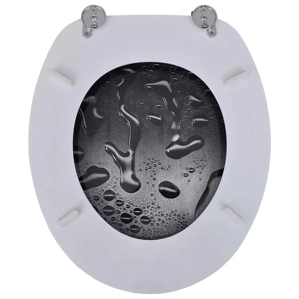 Toilet Seat Multicolour MDF Hard Close Lid Adjustable Hinge Width