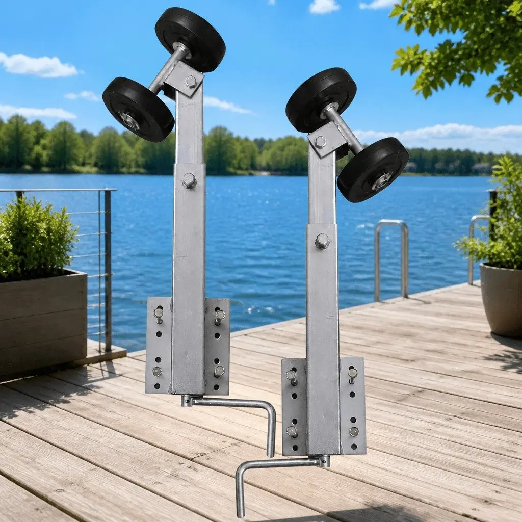 Boat Trailer Double Roller Bow Support Silver Adjustable 59–84 cm Set of 2