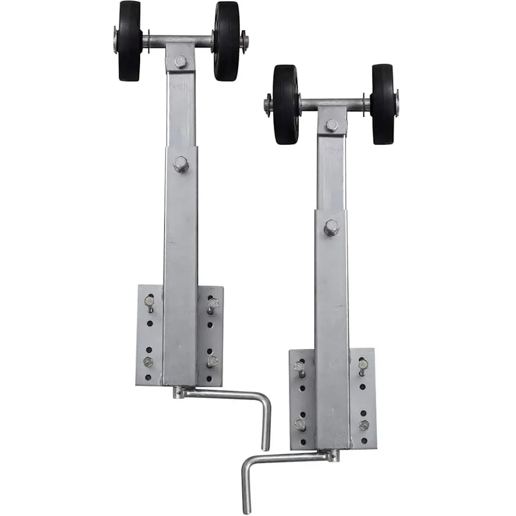 Boat Trailer Double Roller Bow Support Silver Adjustable 59–84 cm Set of 2